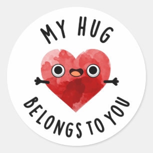 Adesivo Redondo Meu Abraço Pertence A Você, Engraçada Arma