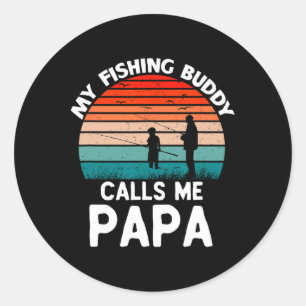 Adesivo Redondo Meu amigo de pesca me chama de Papa Retro Vintage