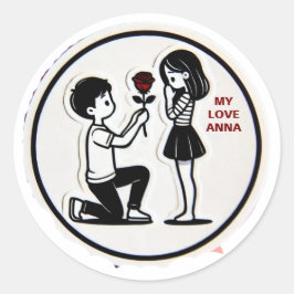 Adesivo Redondo Meu amor pelo nome romântico