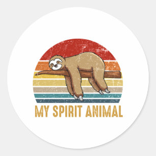 Adesivo Redondo Meu animal espiritual Sloth Dormindo