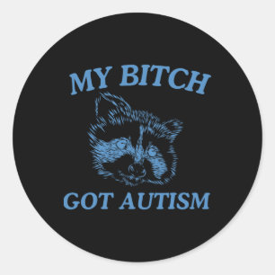 Adesivo Redondo Meu Autismo Engraçado Dizendo Memória 1