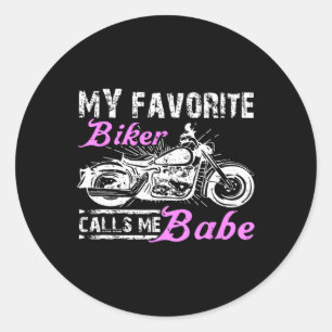 Adesivo Redondo Meu Biker Favorito Me Chama De Namorados Engraçado