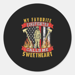 Adesivo Redondo Meu Bombeiro Favorito Me Chama Querida