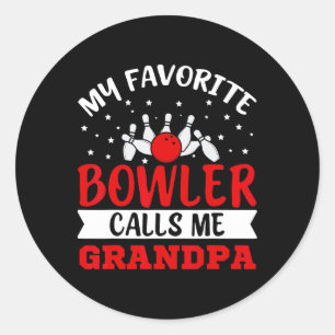 Adesivo Redondo Meu Bowler Favorito Me Chama Avô De Boliches Engra