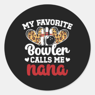 Adesivo Redondo Meu Bowler Favorito Me Chama De Nana Boliche Nana