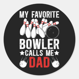Adesivo Redondo Meu Bowler Favorito Me Chama De Pai De Boliche De