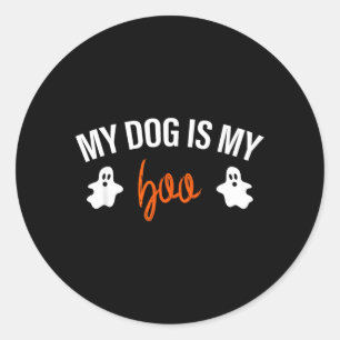 Adesivo Redondo Meu Cachorro É Meu Amor Fantasia de Halloween para
