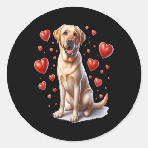 Adesivo Redondo Meu Cachorro Labrador Amarelo É Meu Coração de Val