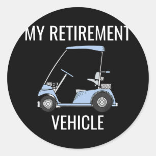 Adesivo Redondo Meu Carrinho De Golfe Engraçado De Um Veículo De R