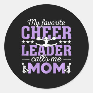 Adesivo Redondo Meu Cheerleader Favorito Me Chama Mãe Saúde Mãe Me