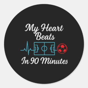 Adesivo Redondo Meu Coração Bate Em 90 Minutos Camiseta De Fã De F