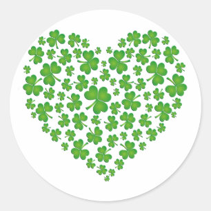 Adesivo Redondo Meu coração irlandês