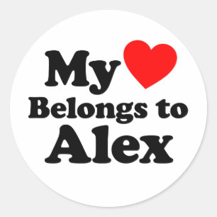 Adesivo Redondo Meu Coração Pertence a Alex