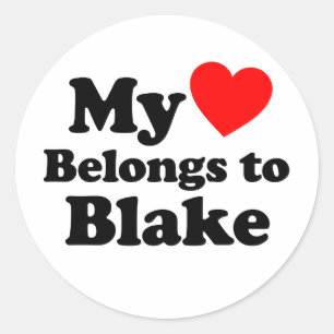 Adesivo Redondo Meu Coração Pertence a Blake