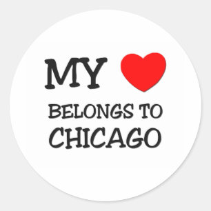 Adesivo Redondo Meu coração pertence a CHICAGO