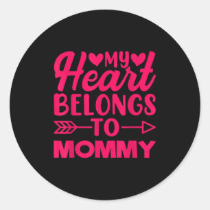 Adesivo Redondo Meu Coração Pertence A Dias de as mães De Mamãe Ci