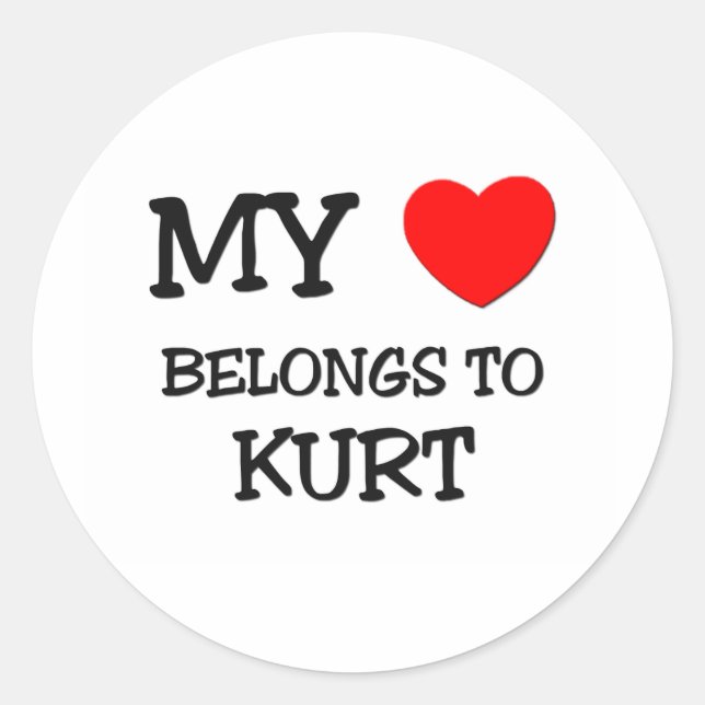 Adesivo Redondo Meu Coração Pertence a Kurt (Frente)