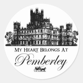 Adesivo Redondo Meu Coração Pertence A Pemberley