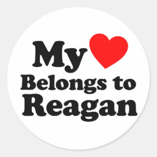 Adesivo Redondo Meu Coração Pertence a Reagan