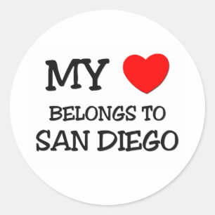 Adesivo Redondo Meu coração pertence a SAN DIEGO