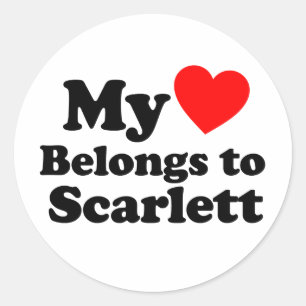 Adesivo Redondo Meu Coração Pertence a Scarlett