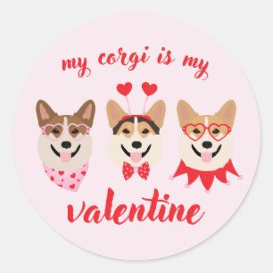 Adesivo Redondo Meu Corgi É Meu Namorados