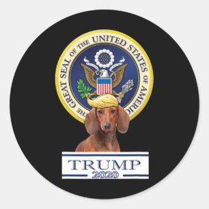 Adesivo Redondo Meu Dachshund Para Trump