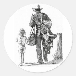 Adesivo Redondo Meu Dad´s um vaqueiro