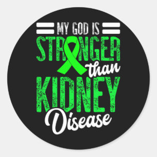 Adesivo Redondo Meu Deus É Mais Forte Do Que Doença Renal Para Um