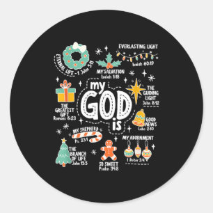 Adesivo Redondo Meu Deus É O Natal Jesus É A Razão Fé Chr