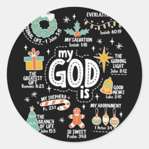 Adesivo Redondo Meu Deus É O Natal Jesus É A Razão Fé Chri