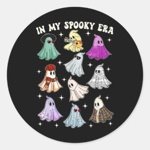 Adesivo Redondo Meu Espantalho de Groovy Ghost Halloween Engraçado