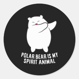 Adesivo Redondo Meu Espírito Urso Polar De Urso Polar Bonito Ao Lo