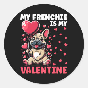 Adesivo Redondo Meu Francês É Meu Namorados, O Bulldog Francês Val