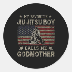 Adesivo Redondo Meu Garoto Jiu Jitsu Favorito Me Chama Madrinha