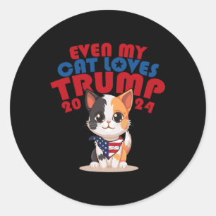 Adesivo Redondo Meu Gato ama Trump 2024 2