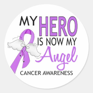 Adesivo Redondo Meu herói é meu cancer do anjo