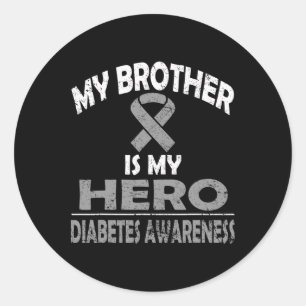 Adesivo Redondo Meu Irmão É Meu Herói Diabetes Sensibilizar A Cami