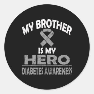 Adesivo Redondo Meu Irmão É Meu Herói Diabetes Sensibilizar A Cami