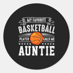 Adesivo Redondo Meu jogador de basquete favorito me chama de tia