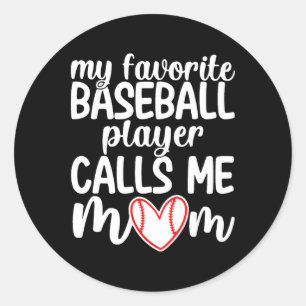 Adesivo Redondo Meu Jogador De Beisebol Favorito Me Chama Mãe Cami