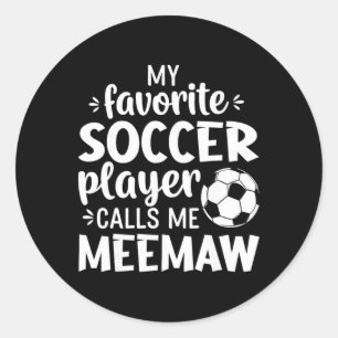 Adesivo Redondo Meu jogador de futebol favorito me chama de Meemaw