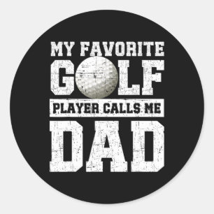 Adesivo Redondo Meu jogador de golfe favorito me chama de pai Dia
