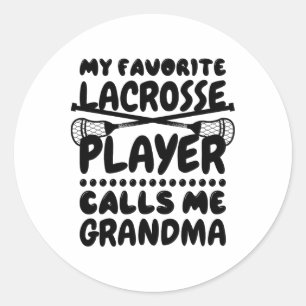 Adesivo Redondo Meu Jogador De Lacrosse Favorito Me Chama De Avó L