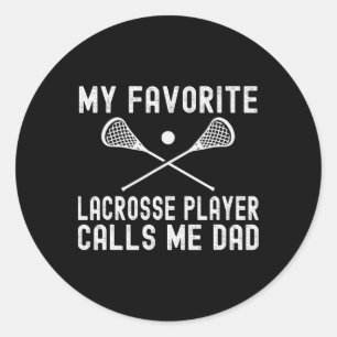 Adesivo Redondo Meu Jogador De Lacrosse Favorito Me Chama De Pai P