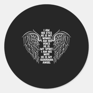 Adesivo Redondo Meu Marido É Minha Esposa Viúva De Anjo Guardião