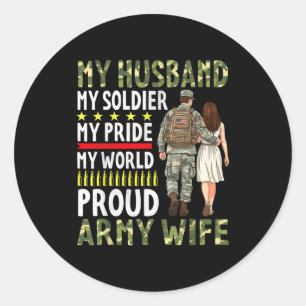 Adesivo Redondo Meu marido meu soldado meu orgulho meu mundo orgul