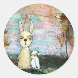 Adesivo Redondo Meu Melhor Amigo, Coelho Bebê, Abstrato