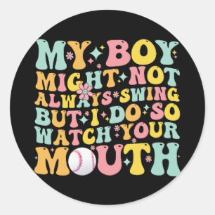 Adesivo Redondo Meu Menino Pode Não Sempre Rebater Mas Eu Rebato E