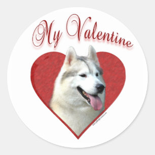 Adesivo Redondo Meu Namorados Siberiano Husky: Roucos de amor